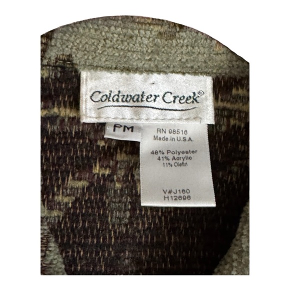 Coldwater Creek Tapestry Jacket Green Floral Chenille Cottagecore - Picture 5 of 5